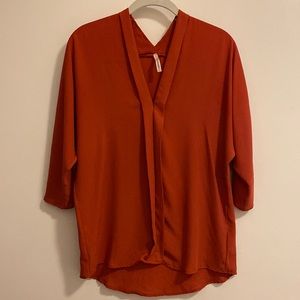 Orange blouse 3/4 sleeve